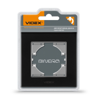 Рамка черное стекло одинарная горизонтальная Videx Binera VF-BNFRG1H-B
