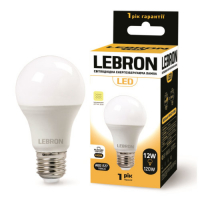 Світлодіодна лампа Lebron Е27 12W 4100K L-A60 мікрохвильовий датчик руху 11-11-88-1