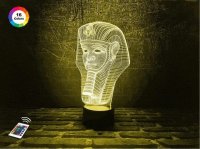 3D світильник "Тутанхамон" з пультом+адаптер+батарейки (3ААА) 03-003