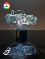 3D світильник "Автомобіль 31" з пультом+адаптер+батарейки (3ААА) 08-060