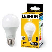 Світлодіодна LED лампа Lebron L-A60 8W Е27 4100K 11-11-18