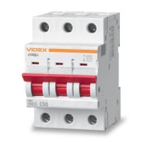 Автоматичний вимикач Videx RESIST RS4 3п 50А З 4,5кА VF-RS4-AV3C50