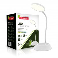 Настільна LED лампа акумуляторна Eurolamp 6W 1200mAh 2800-6500К біла з функцією зарядки гаджетів LED-TLB-6W(white)USB