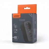 Мережевий адаптер Videx ONCORD 16А одинарний 2USB+USB-C із заземленням VF-AD1G2U1C-B