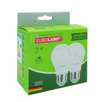 Мультипак "1+1" LED лампа Eurolamp A60 7W E27 4000K MLP-LED-A60-07274(E)