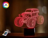 3D светильник "Автомобиль 38" с пультом+адаптер+батарейки (3ААА) s0138