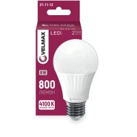 Світлодіодна LED лампа Velmax V-A60 8W Е27 4100K 21-11-12