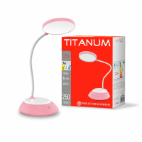 Настольная LED лампа Titanum DC3 TLTF-022P 7W 3000-6500K USB розовая TLTF-022P