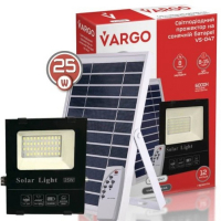 LED прожектор на сонячній батареї VARGO 25W 6500К IP65 V-111874