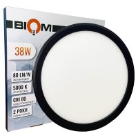 Світлодіодний світильник накладний Biom 38W 5000К MD-01-R38-5 круглий матовий 23421