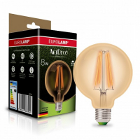 Світлодіодна лампа Eurolamp філамент (filament) G95 8W E27 2700K (deco) LED-G95-08273(Amber)
