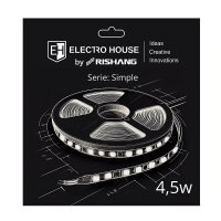 LED стрічка ElectroHouse Simple SMD2835 60шт/м 4.5W/м IP33 12V 3000K EH-STR1RS12