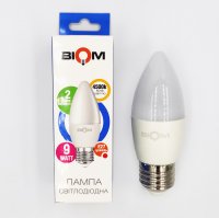 Світлодіодна лампа Biom свічка 9W E27 4500K BT-588
