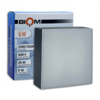 LED светильник накладной Biom 6W 5000К IP40 квадрат черный NL-2-S6-B-5 25798