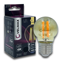 LED лампа Velmax V-FILAMENT-G45 4W E27 2200K 21-41-45