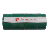 Ізоляційна стрічка Electrohouse зелена 0,15мм 18мм 50м EH-AHT-1839