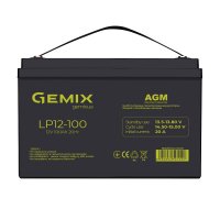 Аккумуляторная батарея Gemix AGM 12В 100Ah black LP12-100