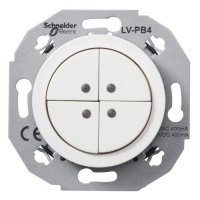 Кнопочный выключатель 4-полюсный 400мA Schneider RENOVA белый , WDE011072