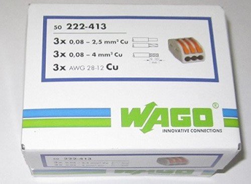 3-проводные соединительные клеммы Wago 222-413
