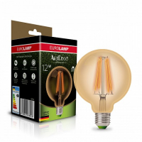 LED лампа Eurolamp филамент (filament) G95 12W E27 2700K (deco) LED-G95-12273(Amber)