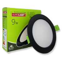 Точковий LED світильник вбудований Eurolamp 9W 4000K LED-DLR-9/4(new)(black)