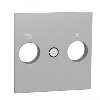 Лицевая панель TV/FM розетки, Schneider Unica New алюминий