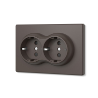 Розетка Videx Nota подвійна з заземленням мокко VF-NT-SK2G-BR