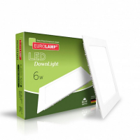 Точковий LED світильник Eurolamp 6W 4000K квадрат LED-DLS-6/4