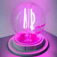 LED лампа Velmax V-FILAMENT-G45 2W E27 фиолетовая 21-41-36