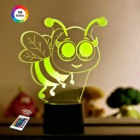 3D светильник "Пчелка Майя" с пультом+адаптер+батарейки (3ААА) 7854РР
