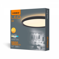 LED светильник накладной Videx 18W 4000K с декоративной подсветкой черный VL-DL3R-184B