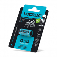 Батарейка літієва Videx CR123A 1pc BLISTER CARD (20/200) CR123A 1pc