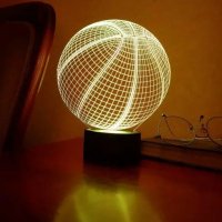 3D светильник "Баскетбольный мяч" с пультом+адаптер+батарейки (3ААА) 10-011
