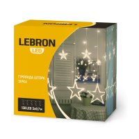 LED гирлянда Lebron штора 3x0,7м звезда 138LED 220В желтая 15-18-91