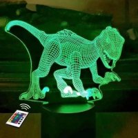 3D светильник "Монолофозавр" с пультом+адаптер+батарейки (3ААА) 76364КК