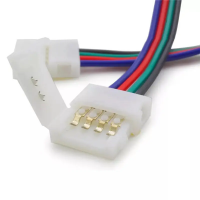 Коннектор LT для LED ленты RGB 12В 10мм 2 зажима через провод 4pin 22203