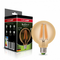 Світлодіодна лампа Eurolamp філамент (filament) G95 12W E27 4000K (deco) LED-G95-12274(Amber)