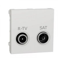Розетка R-TV/ SAT, одиночна, 2-мод., Unica New NU345418 білий