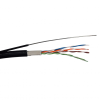 Вита пара Gear UTP Cat.5E CCA 4P 2x0.51 Outdoor PVC+PE з проволкою 305м GEC-UTPCCAOUTSC051305