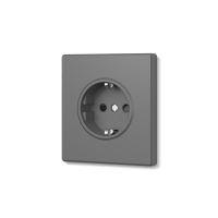 Розетка Videx Nota одинарна з заземленням сірий графіт VF-NT-SK1G-GR