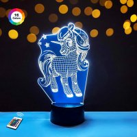 3D светильник "My Little Pony 2" с пультом+адаптер+батарейки (3ААА) 457ПР565447-3D-1