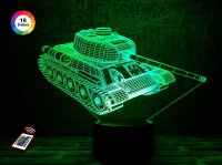 3D світильник "Танк" з пультом+адаптер+батарейки (3ААА) 09-012