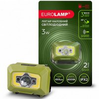 Портативный светодиодный налобный фонарь Eurolamp 3 Вт 6500K зеленый HL-3W(green)