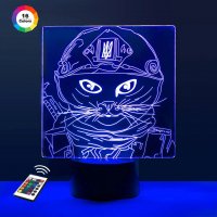 3D світильник "Кіт Степан" з пультом+адаптер+батарейки (3ААА) 457ПР565447-2