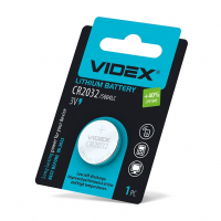 Батарейка литиевая Videx СR 2032 упак 1шт BLISTER CARD CR2032 1B