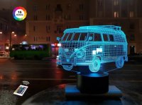 3D светильник "Автомобиль 8" с пультом+адаптер+батарейки (3ААА) 08-001