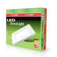 LED світильник вбудований Eurolamp NEW 4W 3000K квадрат LED-DLS-4/3