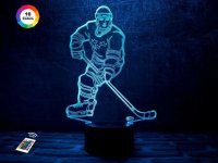 3D світильник "Хокеїст" з пультом+адаптер+батарейки (3ААА) 10-007