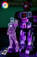 3D светильник "Железный человек 1" с пультом+адаптер+батарейки (3ААА) 05-010