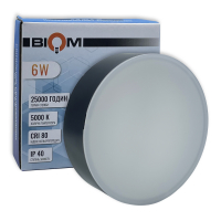 LED світильник накладний Biom 6W 5000К IP40 круглий чорний NL-2-R6-B-5 25794